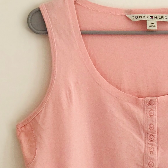 Tommy Hilfiger- Peachy Pink Tank Top Summer Shirt - Picture 7 of 7